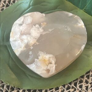 Flower Agate heart crystal